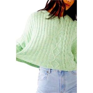 NWT Free People Green Knit Sweater